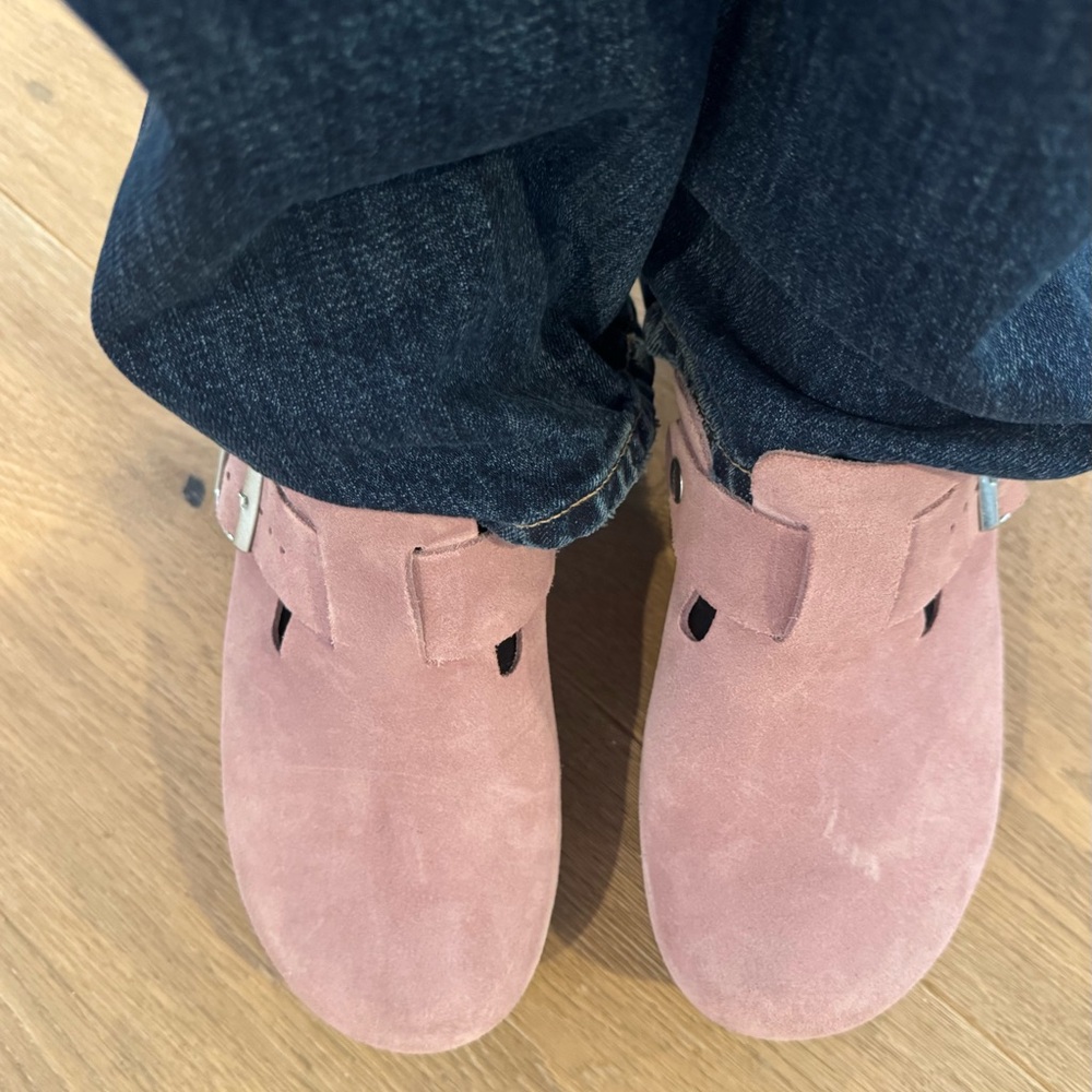 Birkenstock Papillio Pink Suede Slip-On clogs sz41